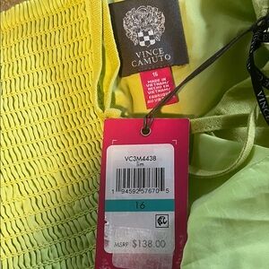 Vince Camuto Lime Green Textured Dress